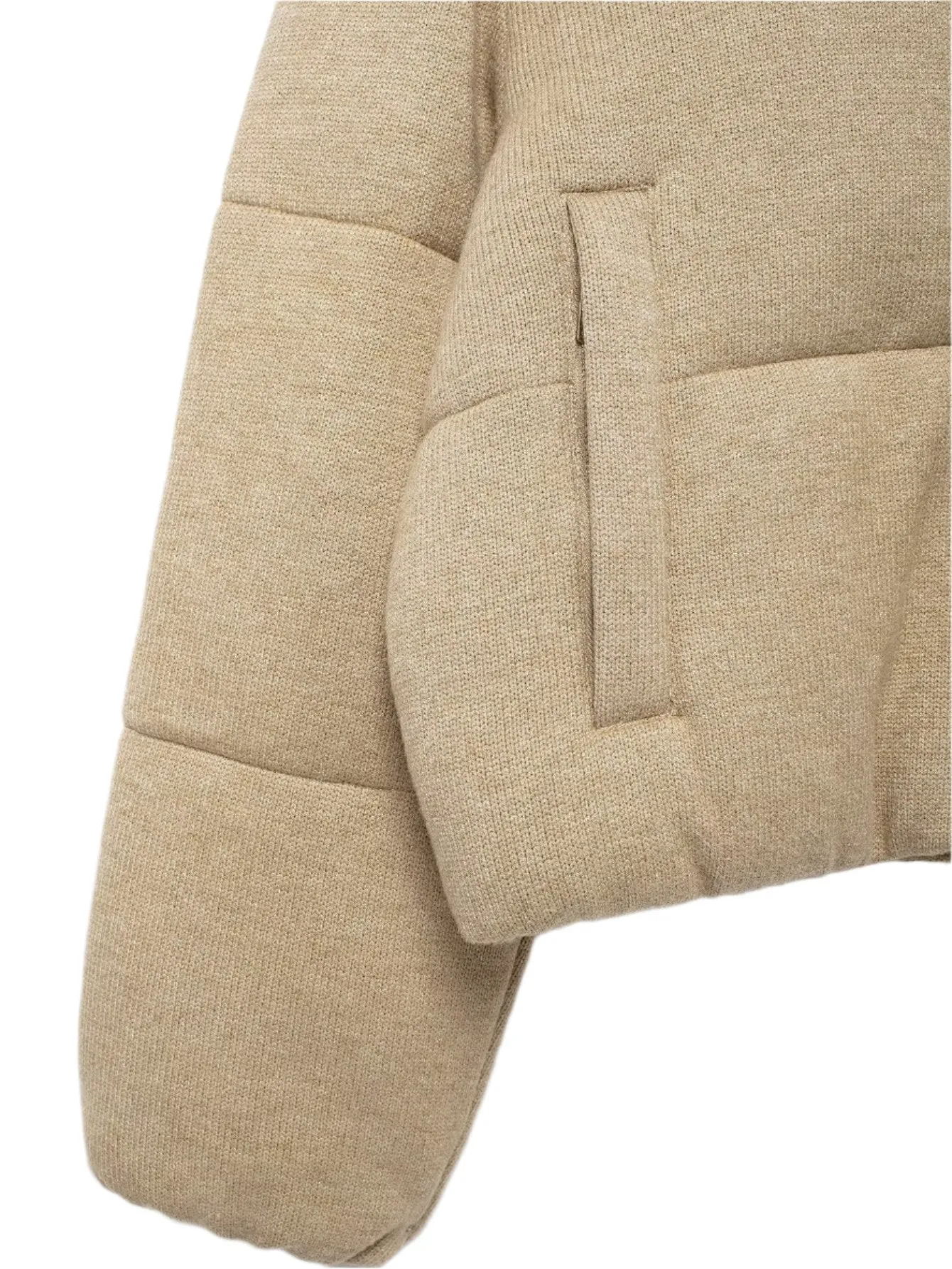 Long Sleeve Stand Collar Knit Zip Up Jacket
