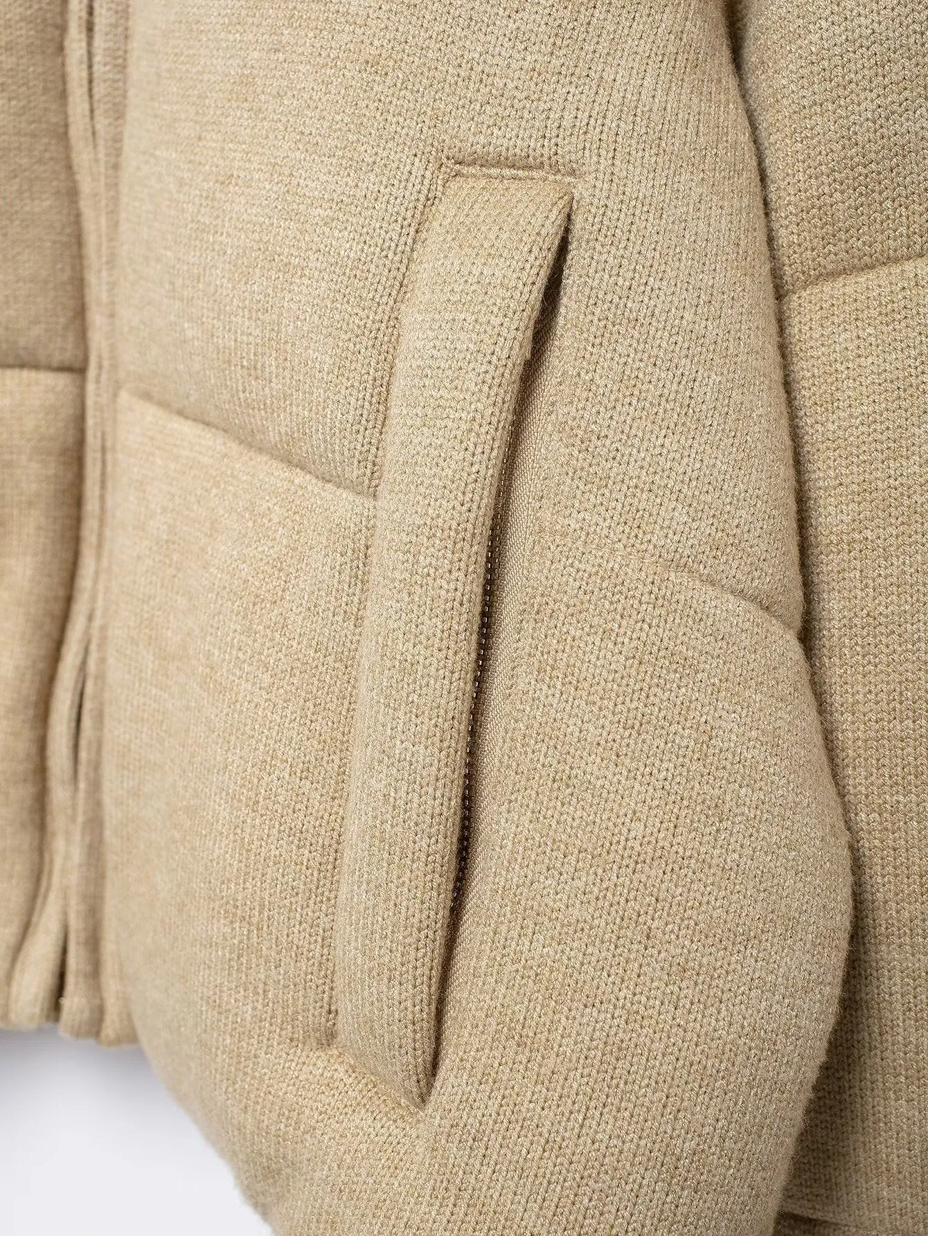 Long Sleeve Stand Collar Knit Zip Up Jacket