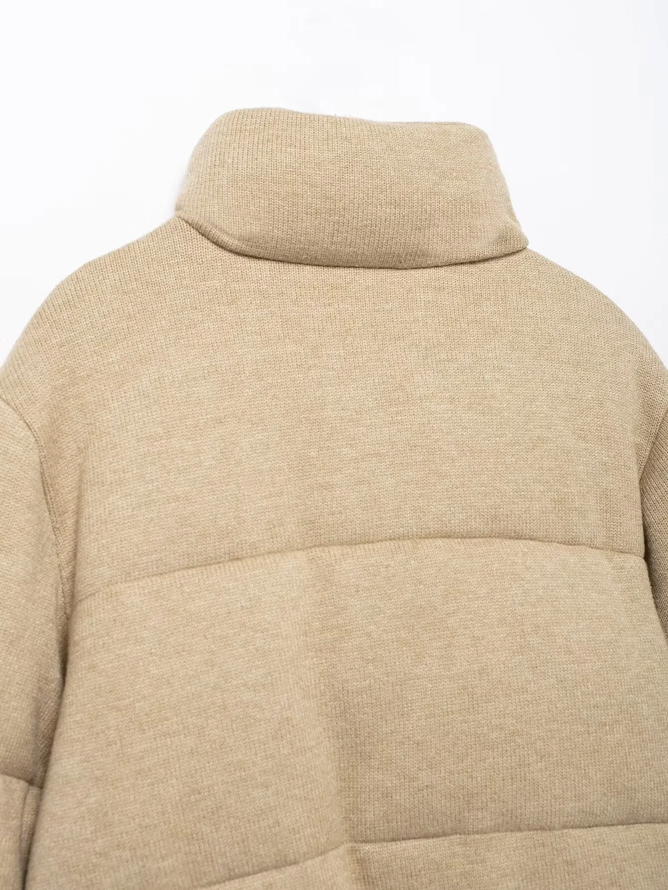 Long Sleeve Stand Collar Knit Zip Up Jacket