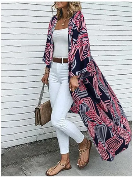 Loose Long Sleeve Front Kimono