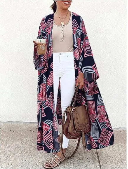 Loose Long Sleeve Front Kimono