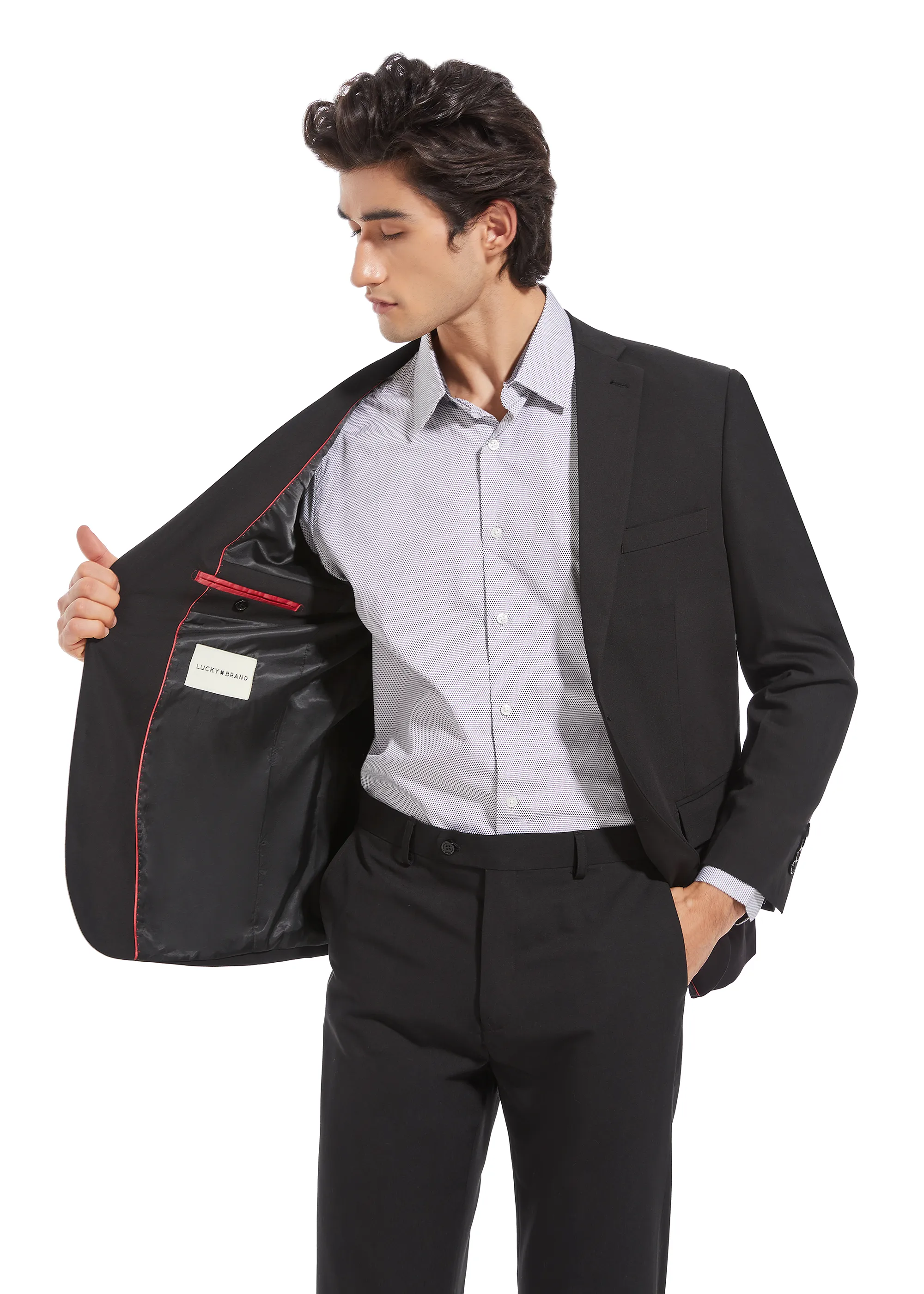 Lucky Brand Black Stretch Suit Jacket