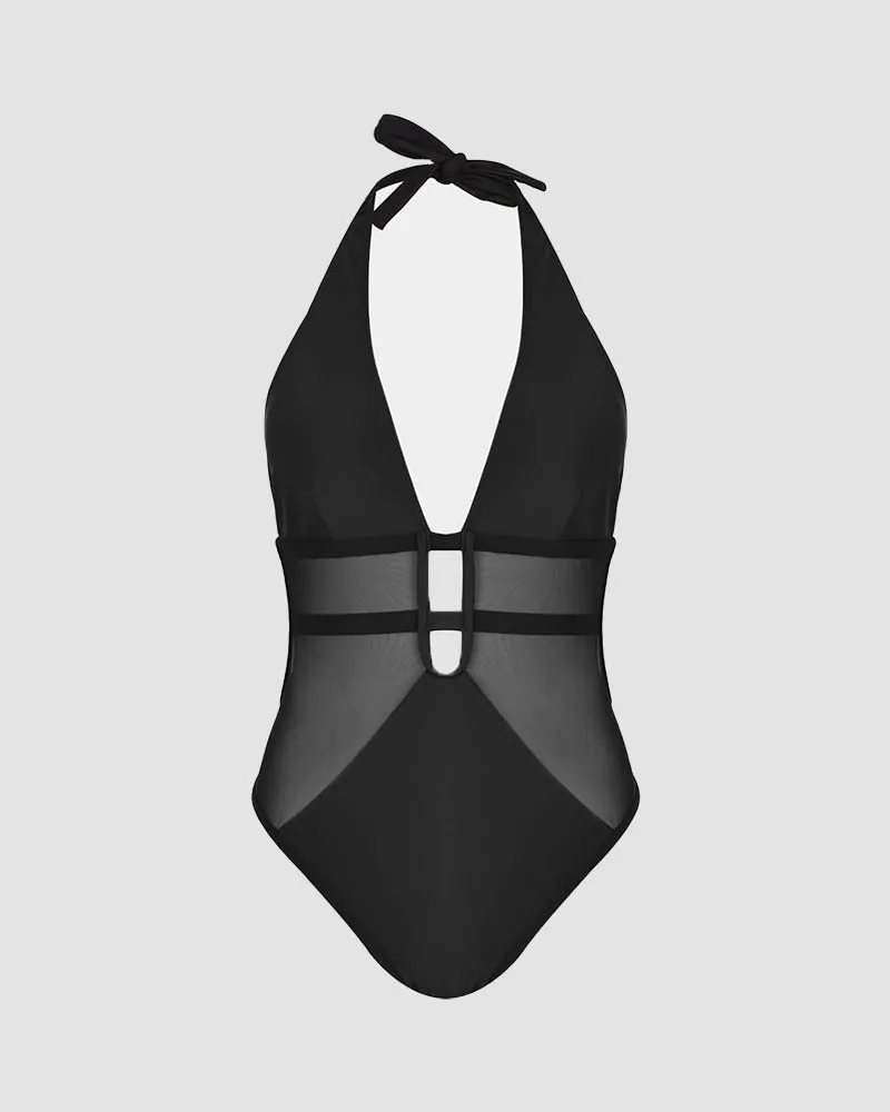 Madeline | Backless Mesh Swimsuit