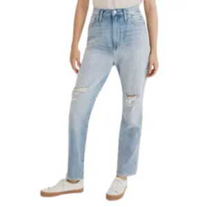 Madewell The Mom Jean Distressed 90s High Rise Straight Blue Jeans Size 26