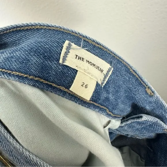 Madewell The Mom Jean Distressed 90s High Rise Straight Blue Jeans Size 26