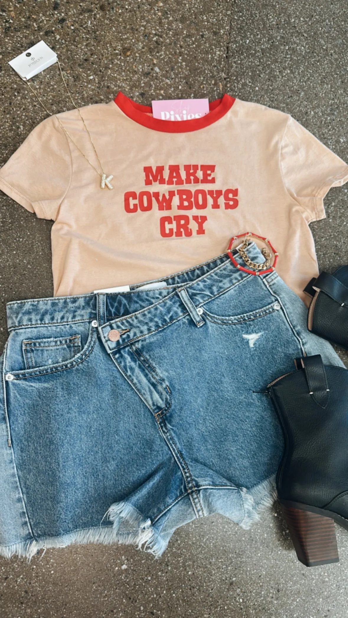 Make Cowboys Cry Crop Tee