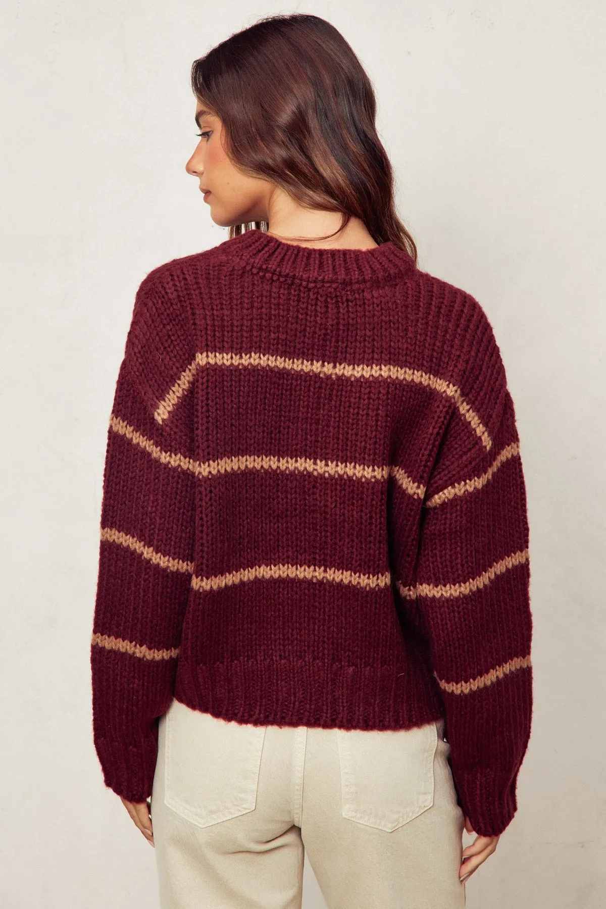Mariette Striped Button Down Cardigan