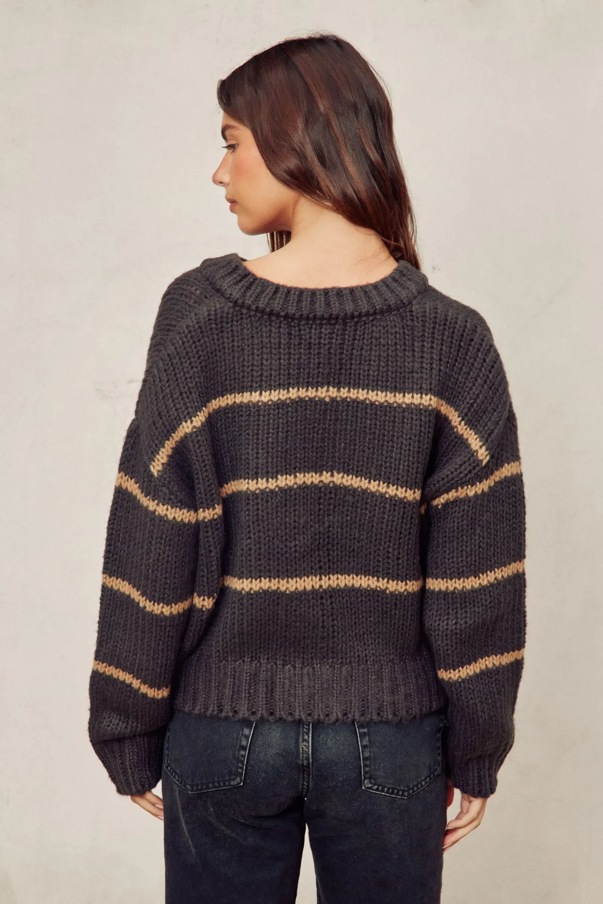 Mariette Striped Button Down Cardigan