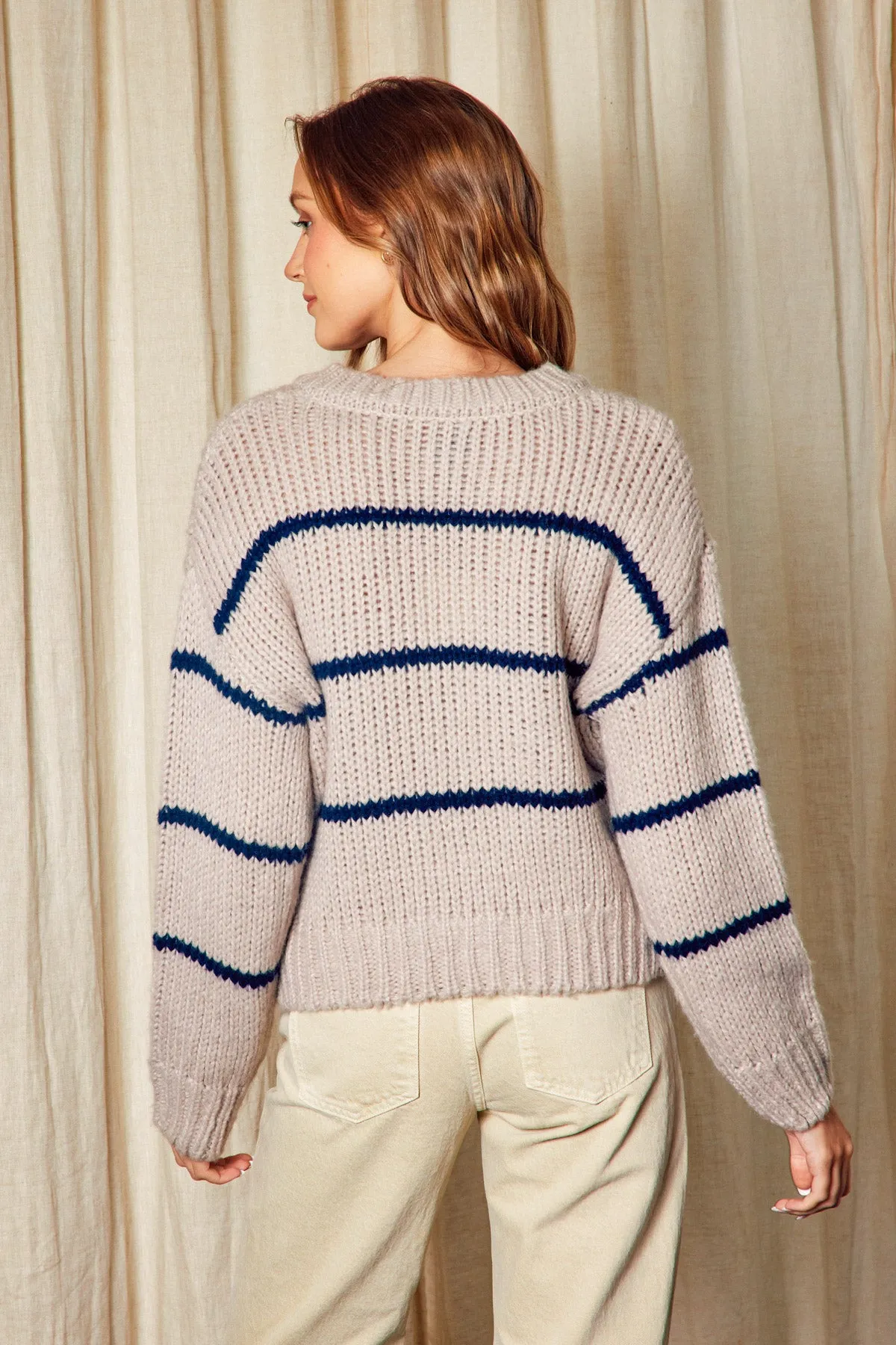 Mariette Striped Button Down Cardigan