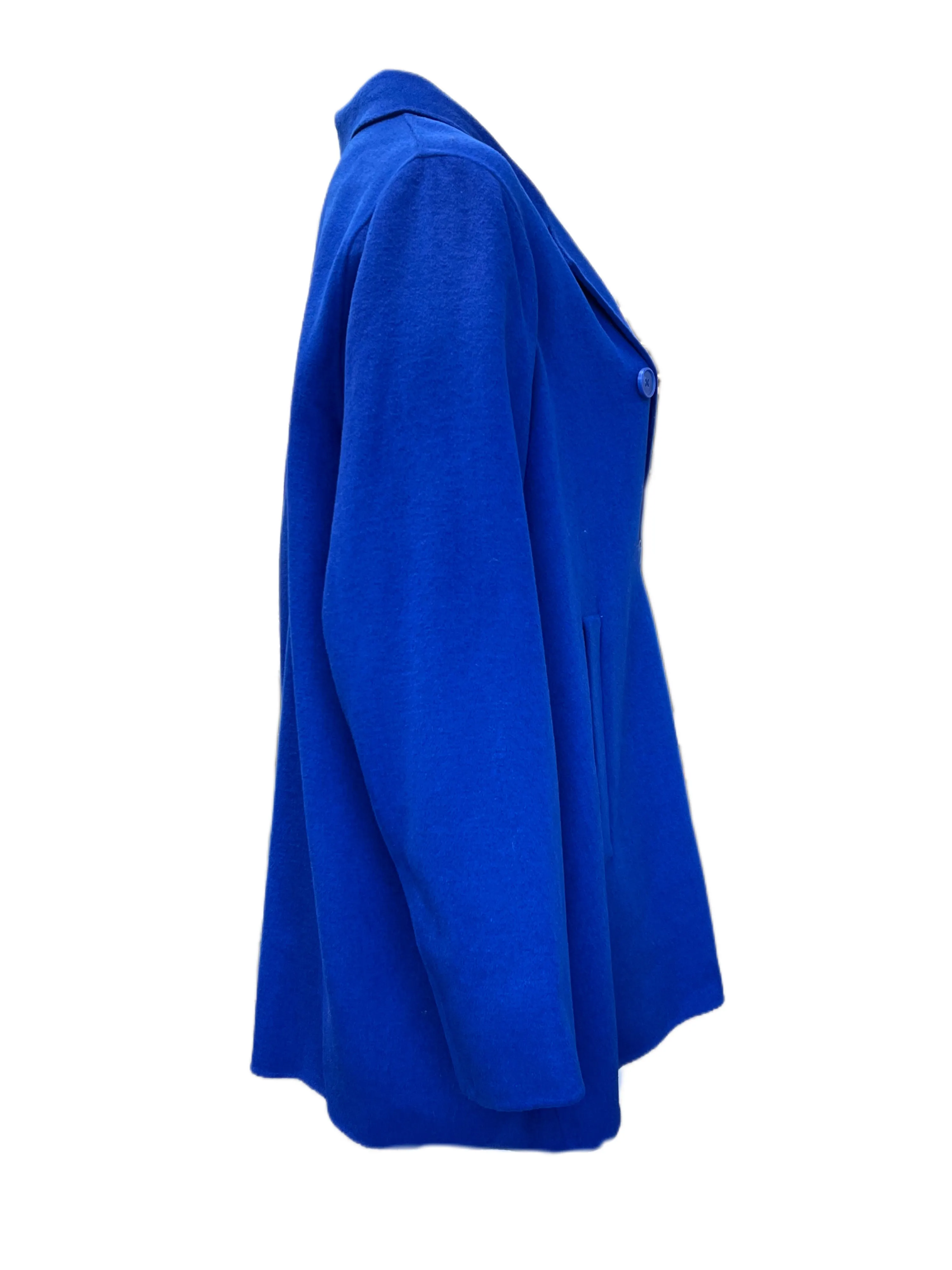 Marina Rinaldi Women's Blue Nadia Button Down Coat NWT