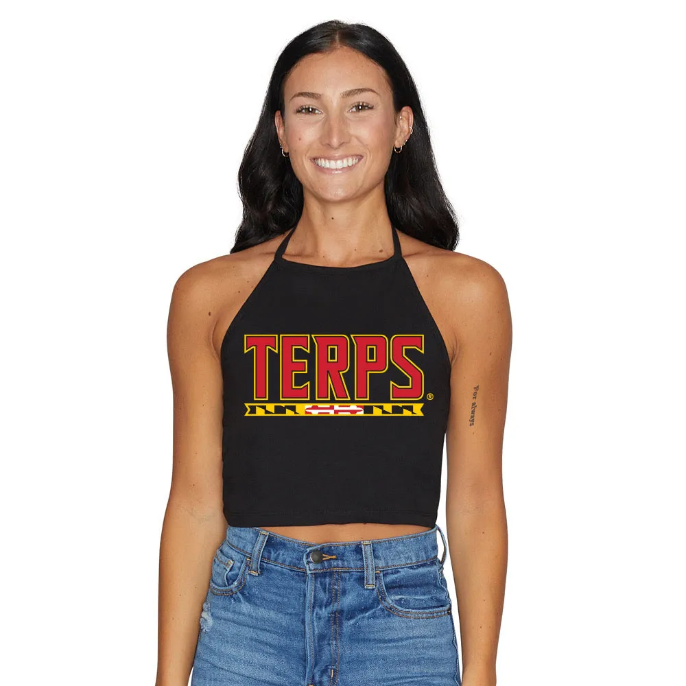 Maryland Terps Black Halter Top