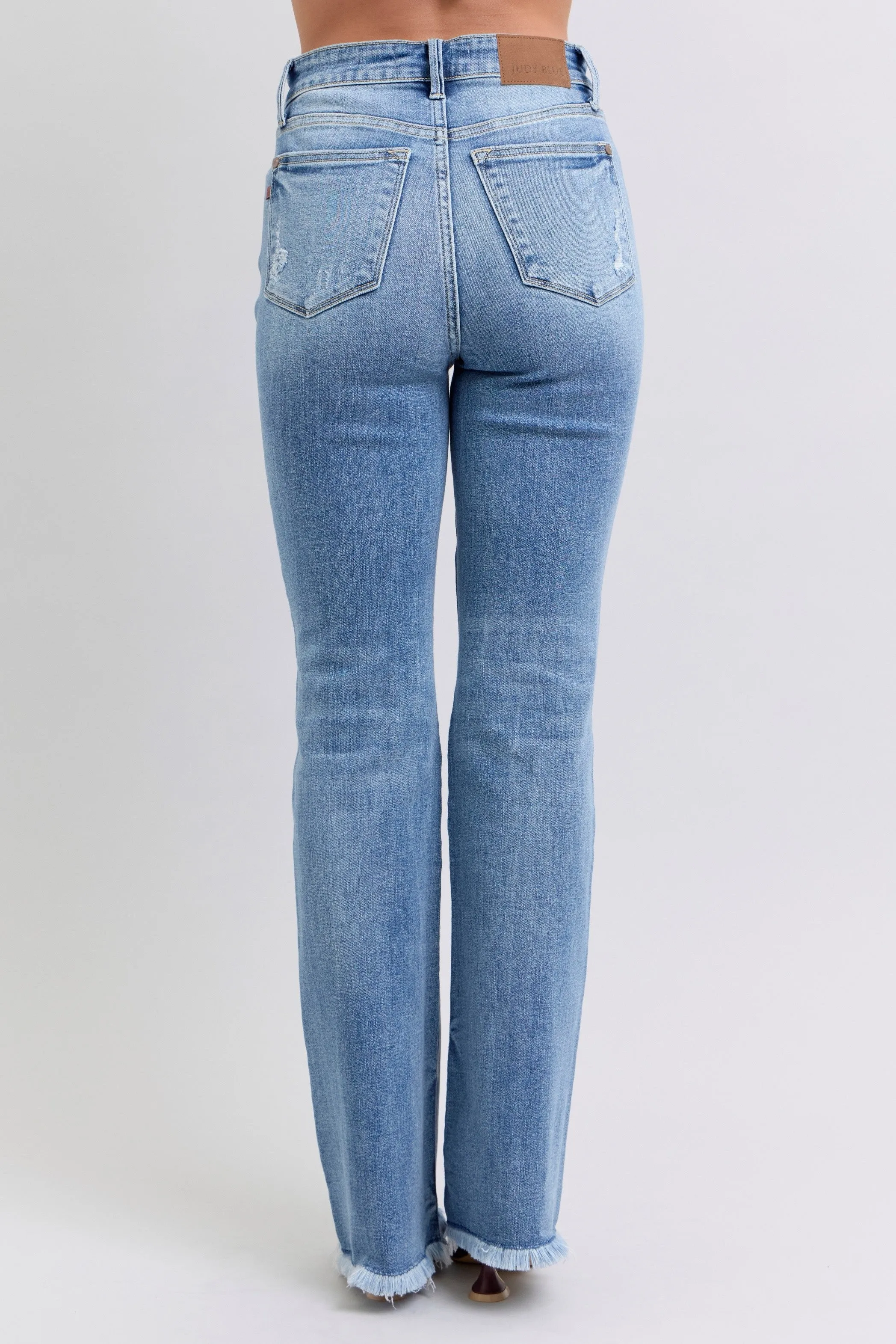 Medium High Waist Bootcut Fray Hem Judy Blue Jeans 1/9/25 9439