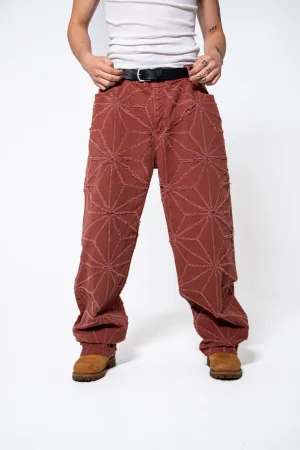 Mediums 1of1 Star pattern distressed brick colored jeans - 36/32