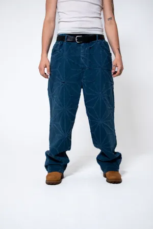 Mediums 1of1 star pattern distressed  lake blue jeans - 42/30