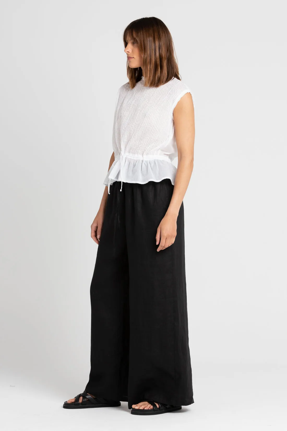 Melissa Pleated Blouse White
