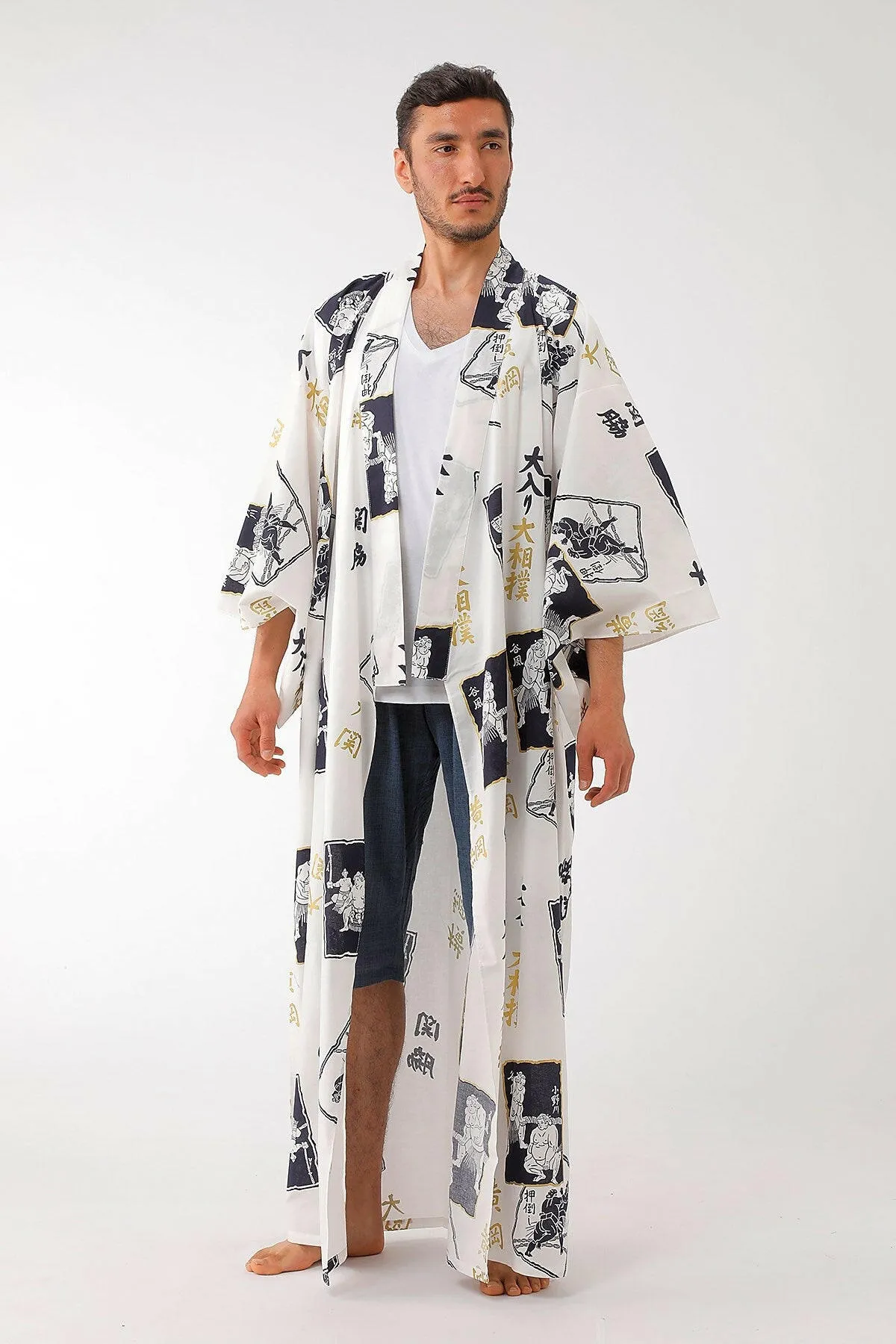 Men SUMO Wrestler Cotton Yukata Kimono