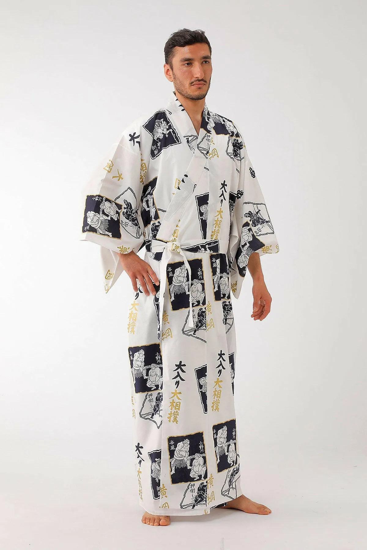 Men SUMO Wrestler Cotton Yukata Kimono