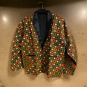 Men's African Circles Print Blazer Jacket