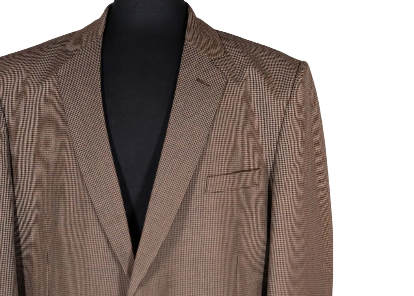 Men's Blazer Brown Check Wool Suit Jacket Sport Coat (46R)
