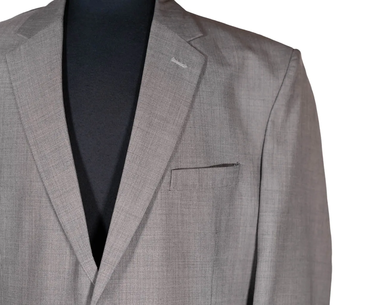 Men's Blazer Gray Textured Wool Jacket Sport Coat (48R)