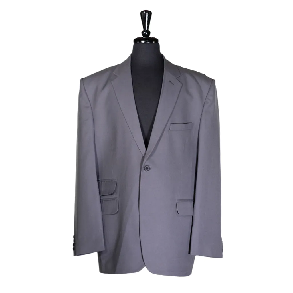 Men's Blazer Gray Wool One Button Jacket Sport Coat (48R)