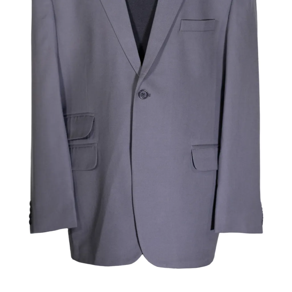 Men's Blazer Gray Wool One Button Jacket Sport Coat (48R)