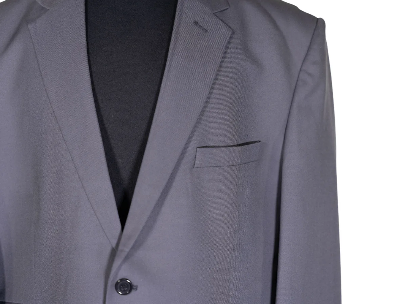 Men's Blazer Gray Wool One Button Jacket Sport Coat (48R)