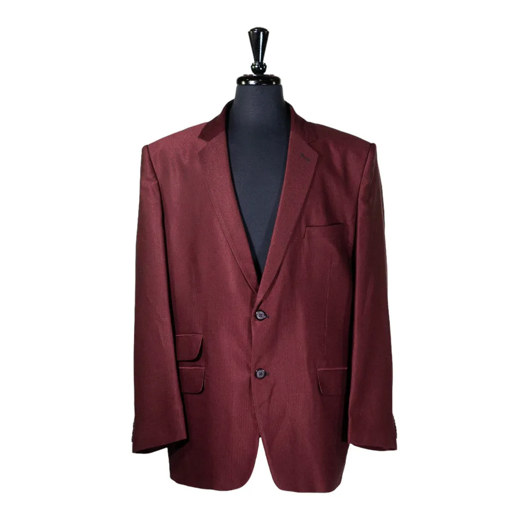 Mens Blazer Red Black Striped 2 Button Dress Formal Tuxedo Suit Jacket Wedding Sport Coat 46R