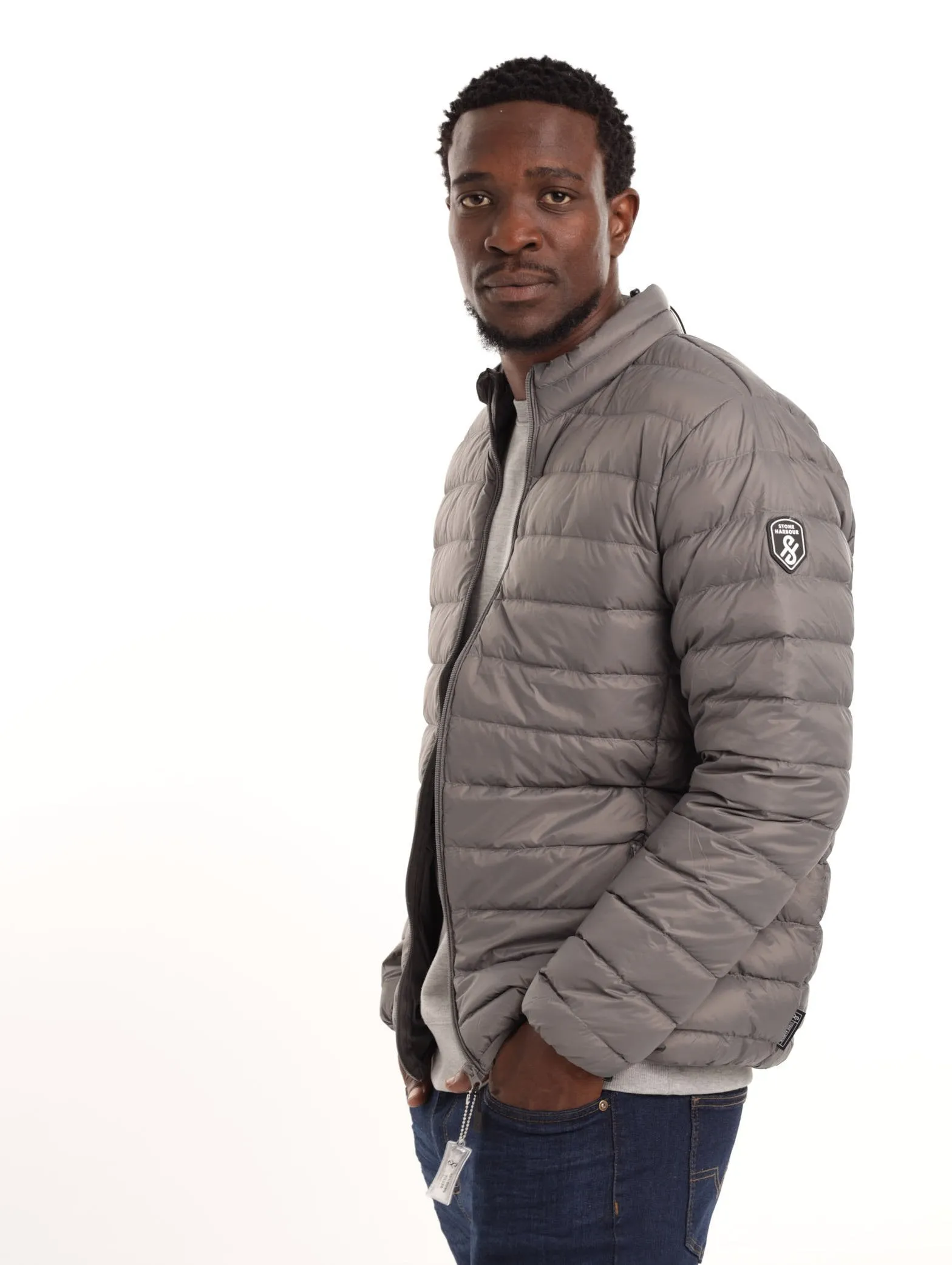 Men's Down Puff Jacket - Grey