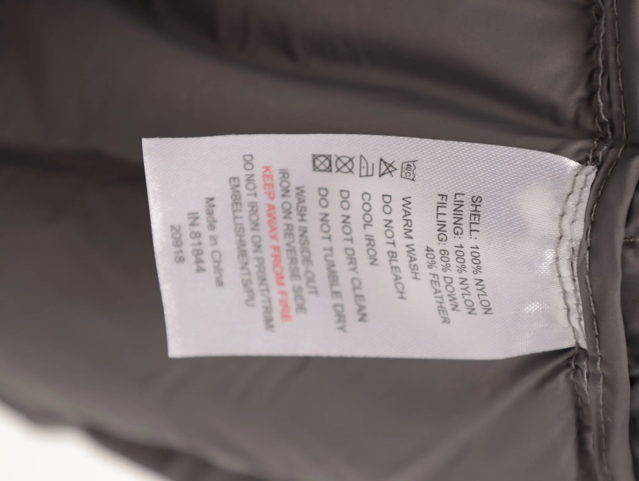 Men's Down Puff Jacket - Grey