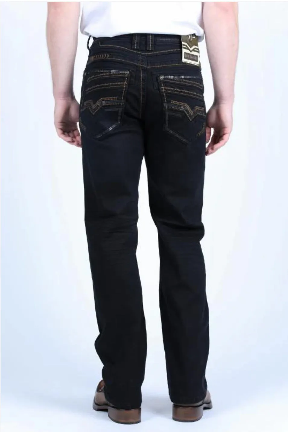 Men’s Platini Black Denim Holt Slim Bootcut Jeans