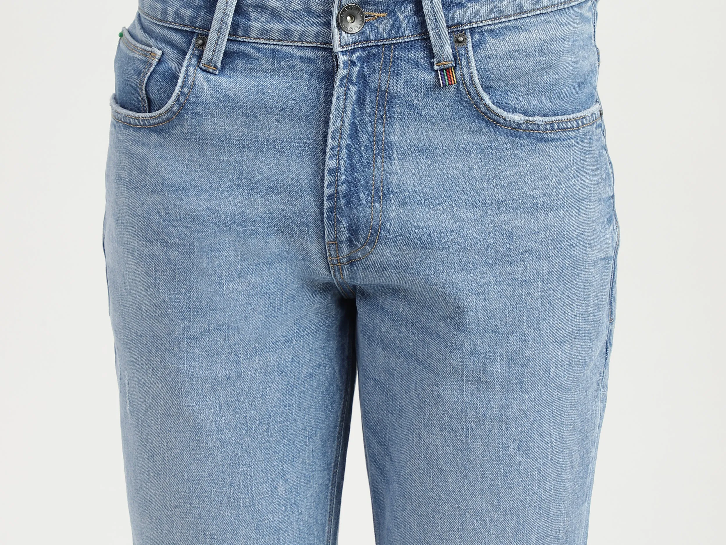 Mens Slim Straight Solid Jeans