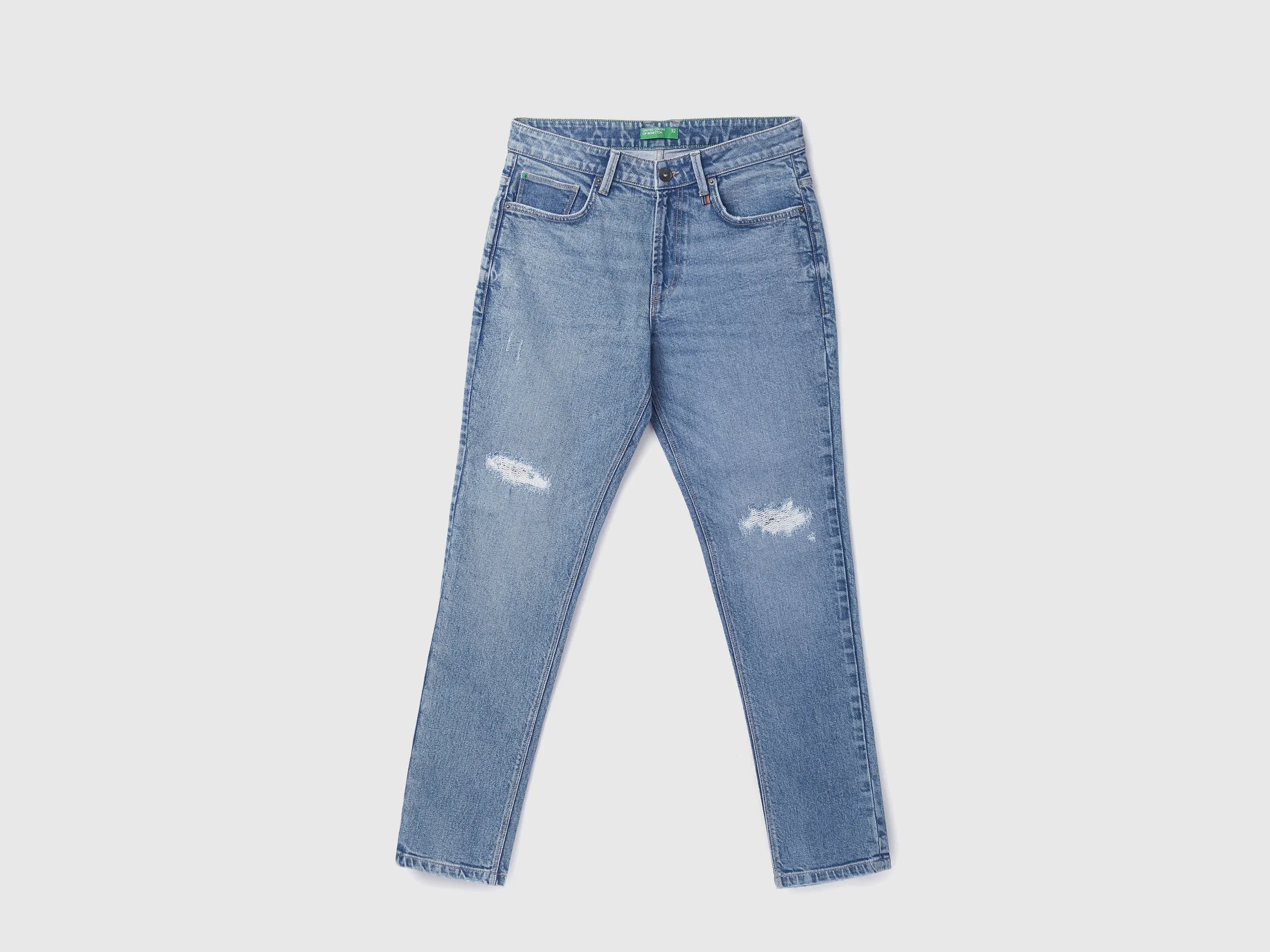 Mens Slim Straight Solid Jeans