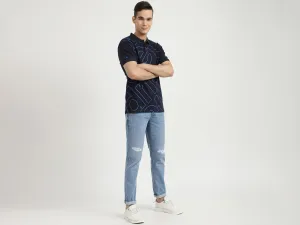 Mens Slim Straight Solid Jeans