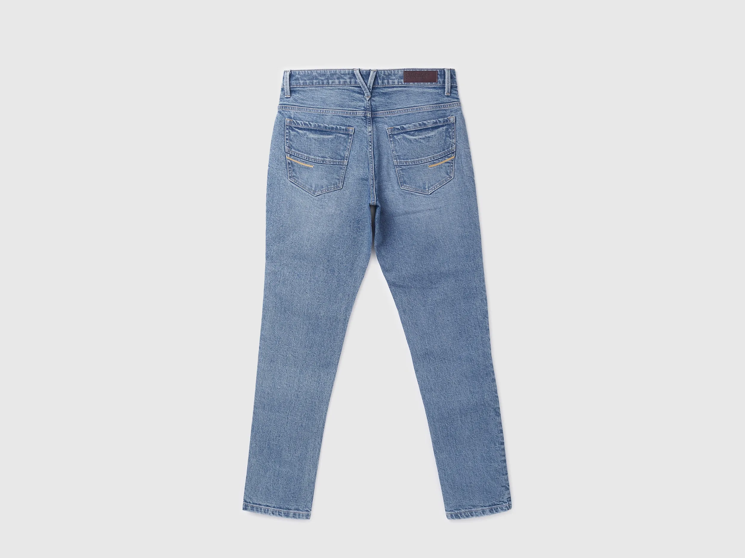 Mens Slim Straight Solid Jeans