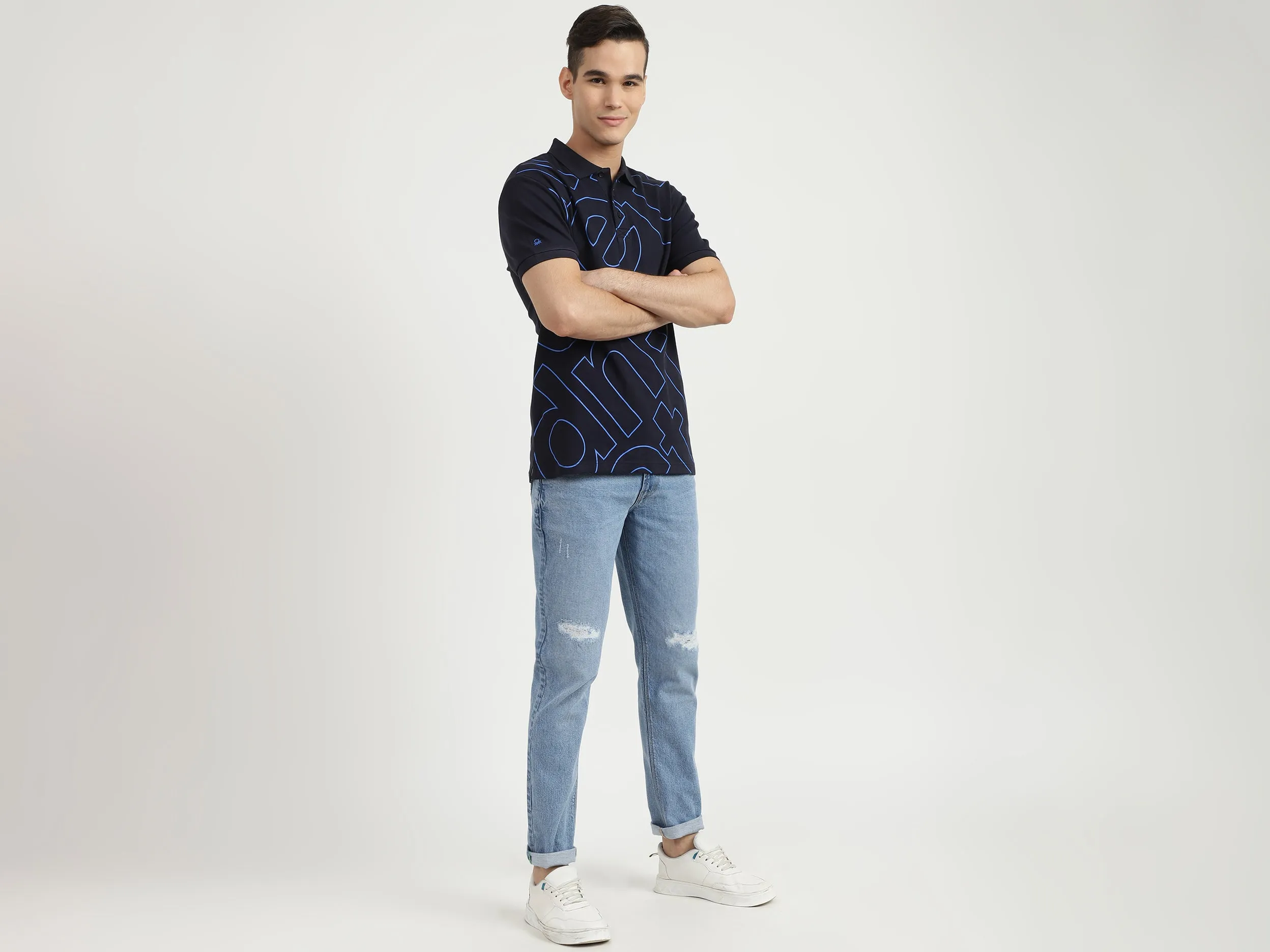 Mens Slim Straight Solid Jeans