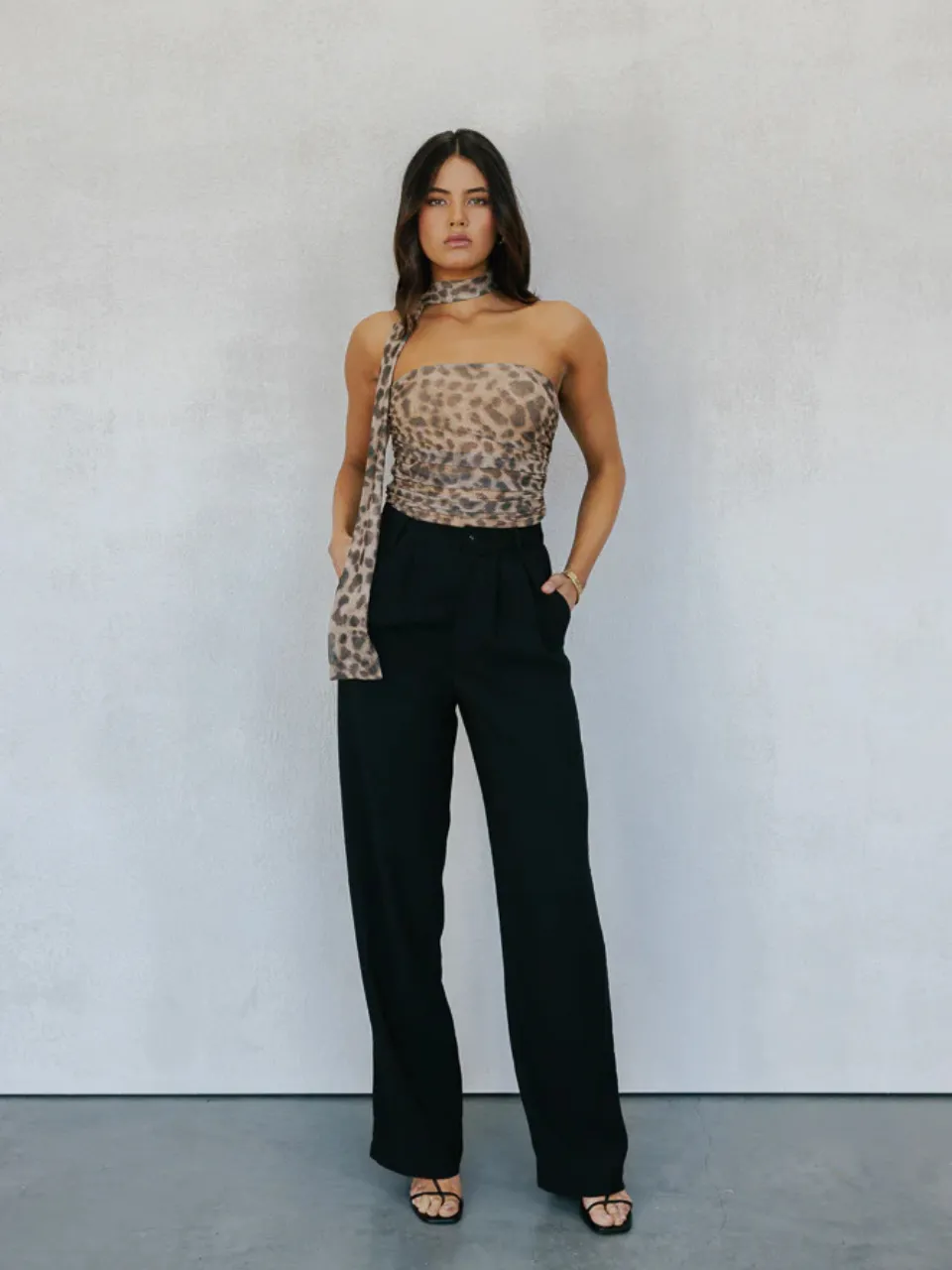 Mesh Tops Print Halter