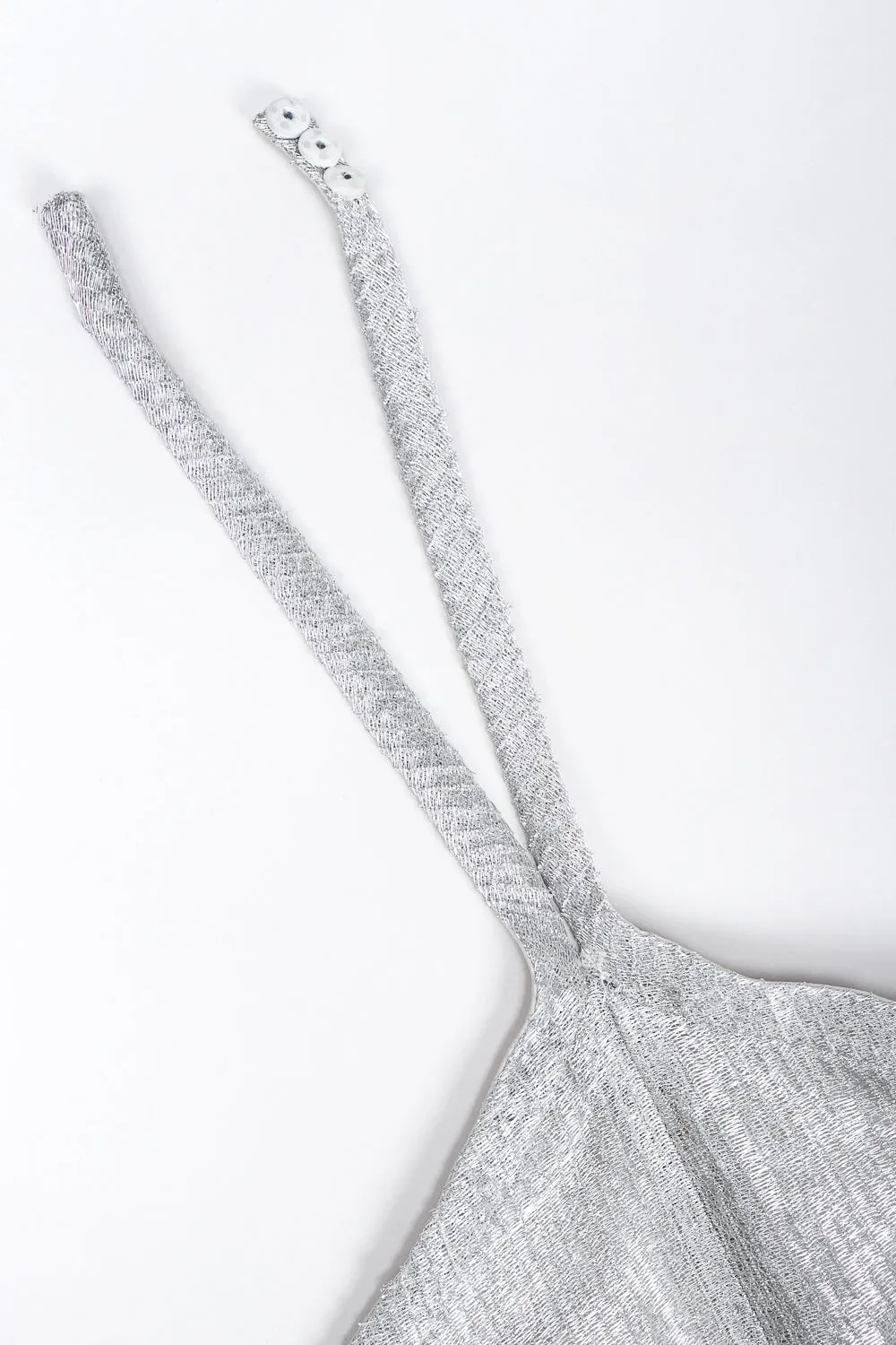 Metal Mesh Lamé Halter Gown