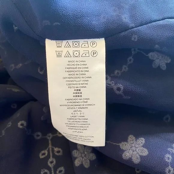 Michael Michael Kors Embroidered Floral Mini Dress Blue