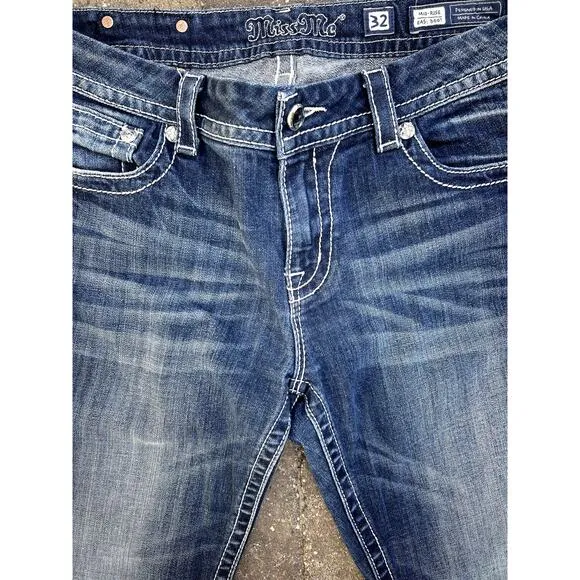 Miss Me mid rise y2k bootcut embellished jeans size 32x34.5&quot;