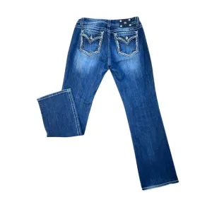 Miss Me mid rise y2k bootcut embellished jeans size 32x34.5&quot;