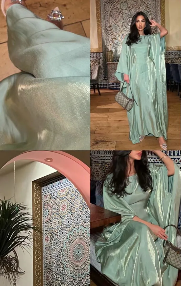 Modest Long Sleeves Sheath Long Formal Party Dress Muslim Abaya Dress, DP4998