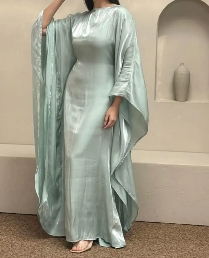 Modest Long Sleeves Sheath Long Formal Party Dress Muslim Abaya Dress, DP4998