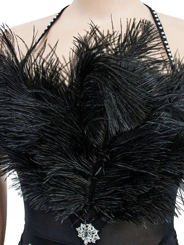 Momnfancy Ruffle Bandeau Off Shoulder Backless Feather Mesh Bodycon Cute Plus Size Baby Shower Maternity Mini Dress