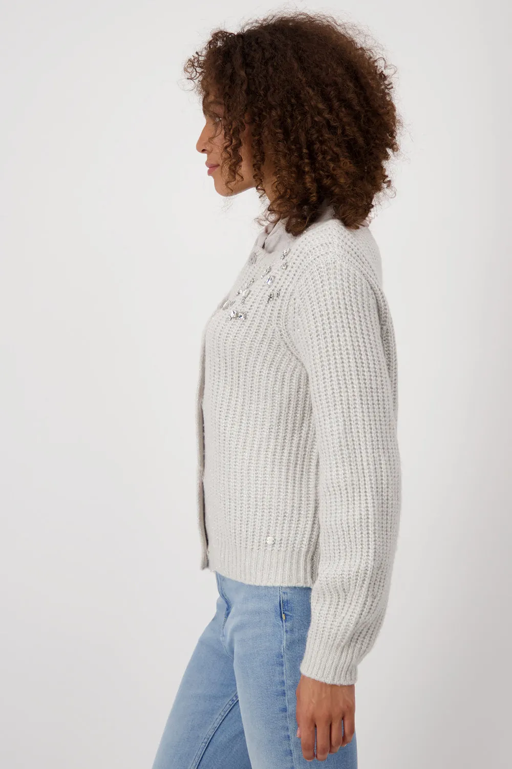 Monari Knitted Jacket with Sequin Detail 807444