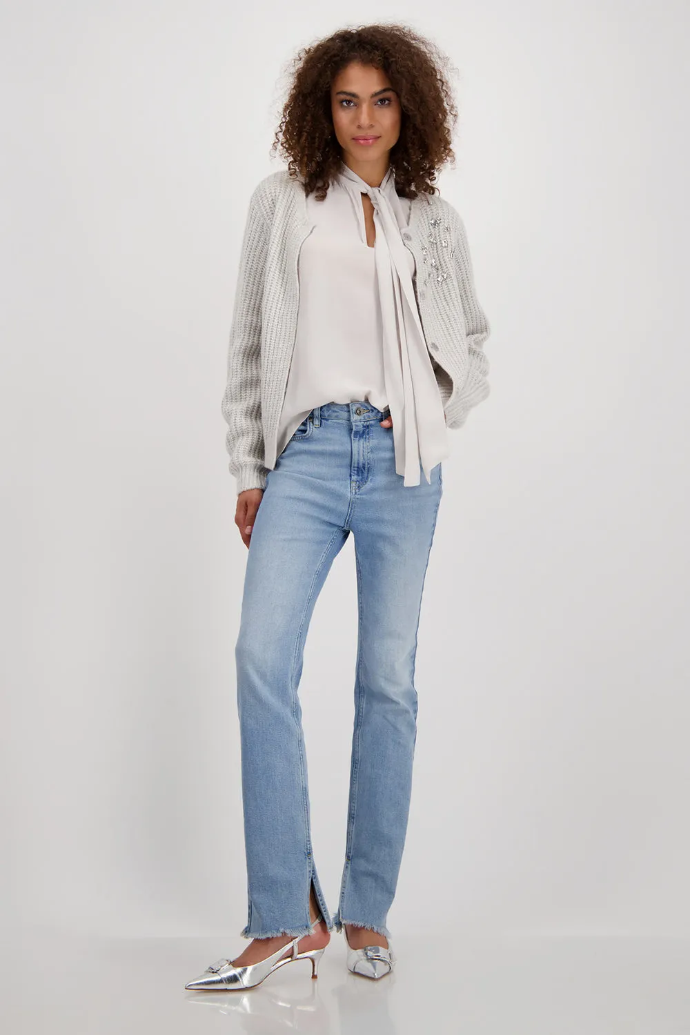 Monari Knitted Jacket with Sequin Detail 807444