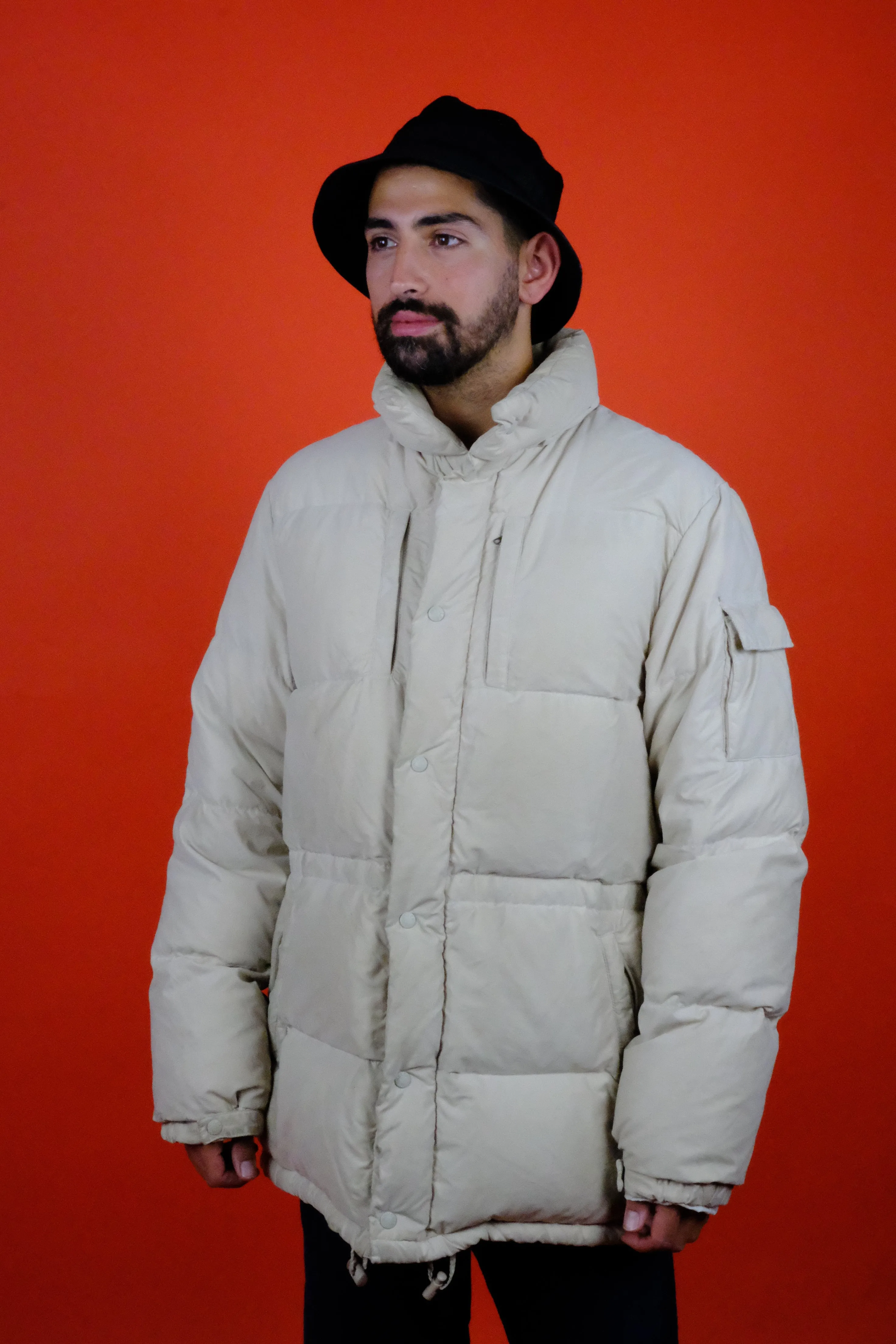 Moncler Down Jacket Long in Off White