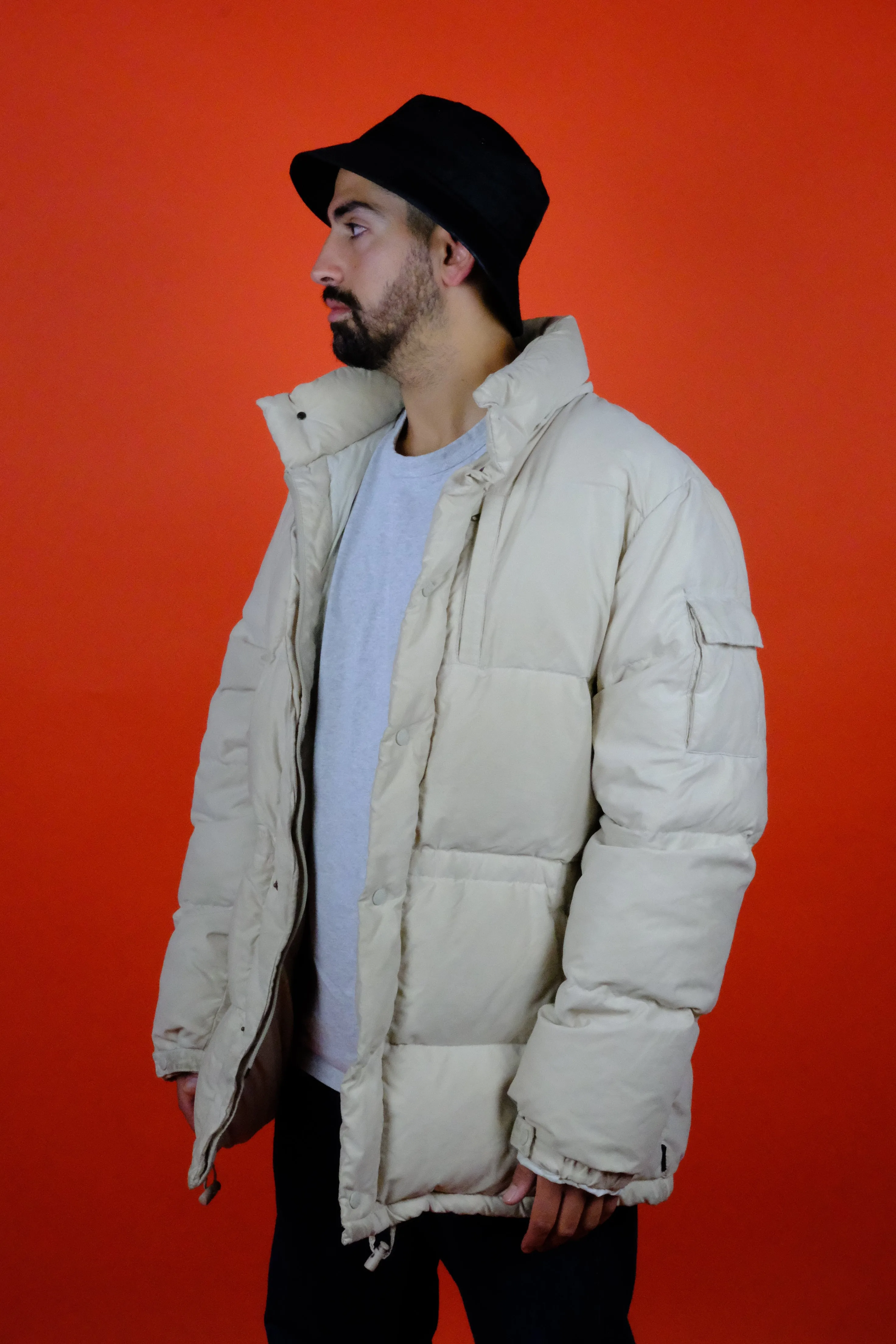 Moncler Down Jacket Long in Off White