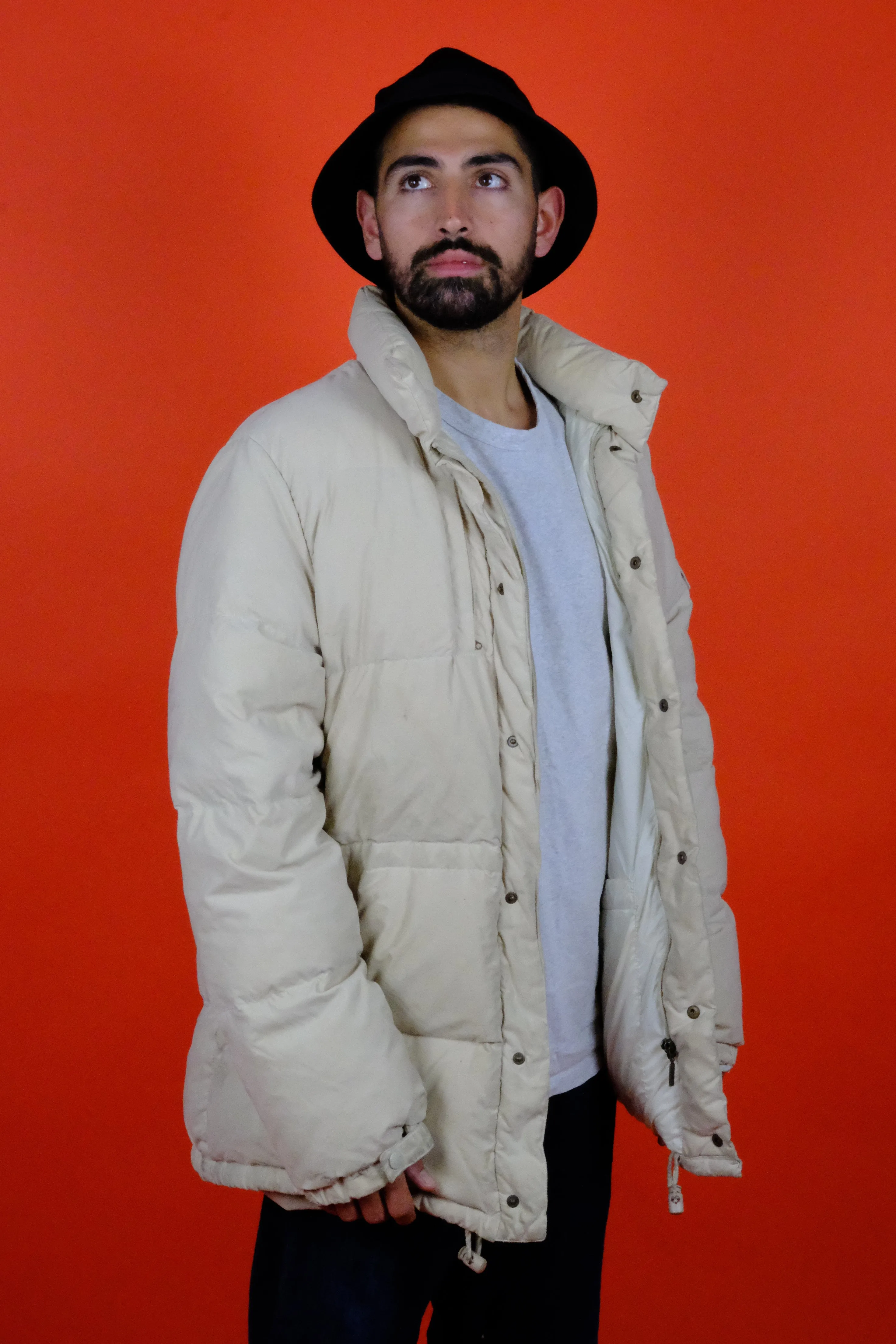 Moncler Down Jacket Long in Off White