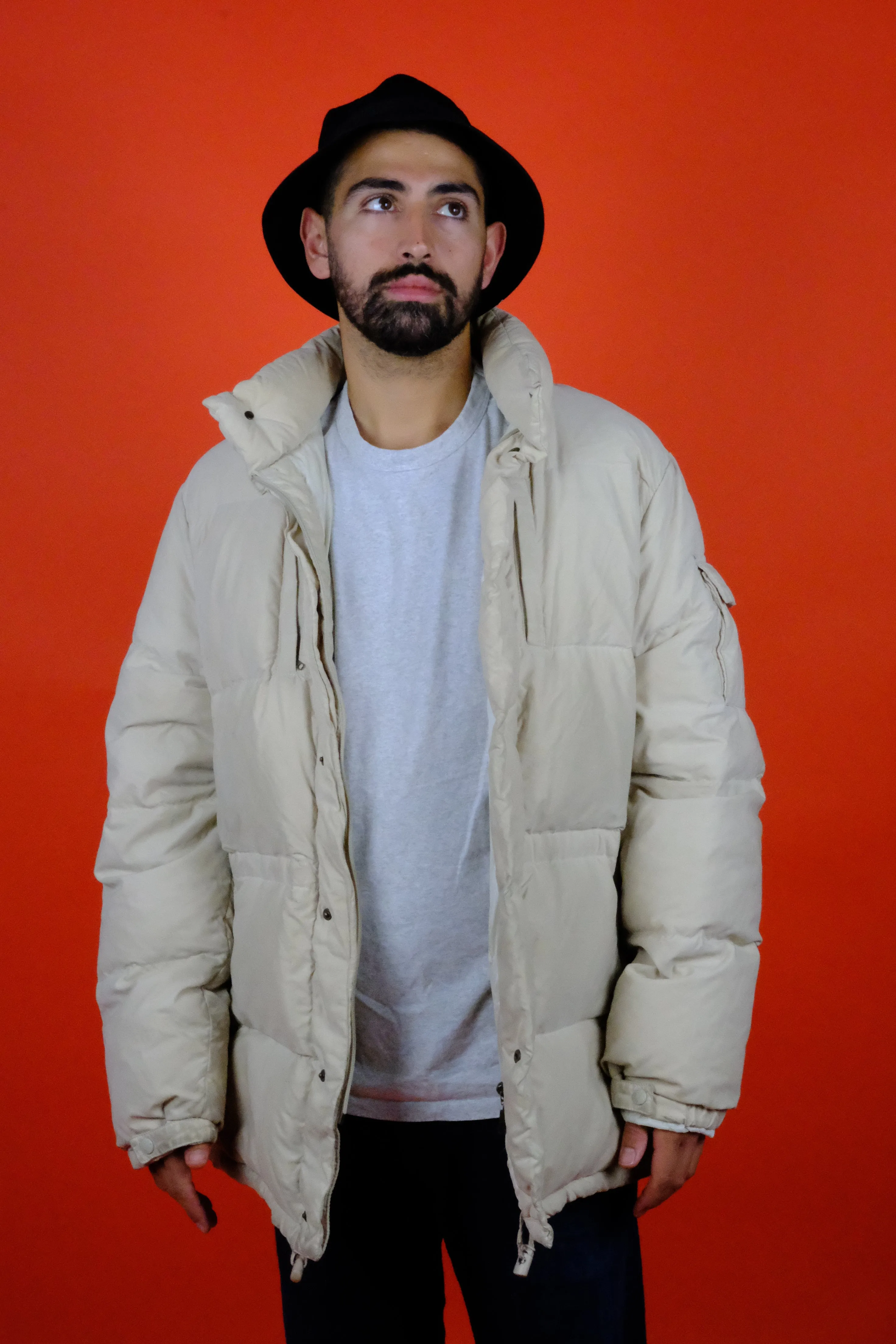 Moncler Down Jacket Long in Off White